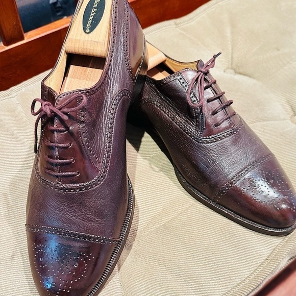 Bruno Magli Leather Madallion Toe Brogue Oxfords. - Picture 1 of 12